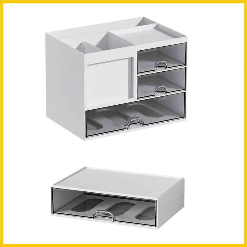 

Q1JF Multifunctional Desk Pen Organizers with Drawer Stacking Desktop Drawer Desk Makeup Organizers Case for Bedroom Office