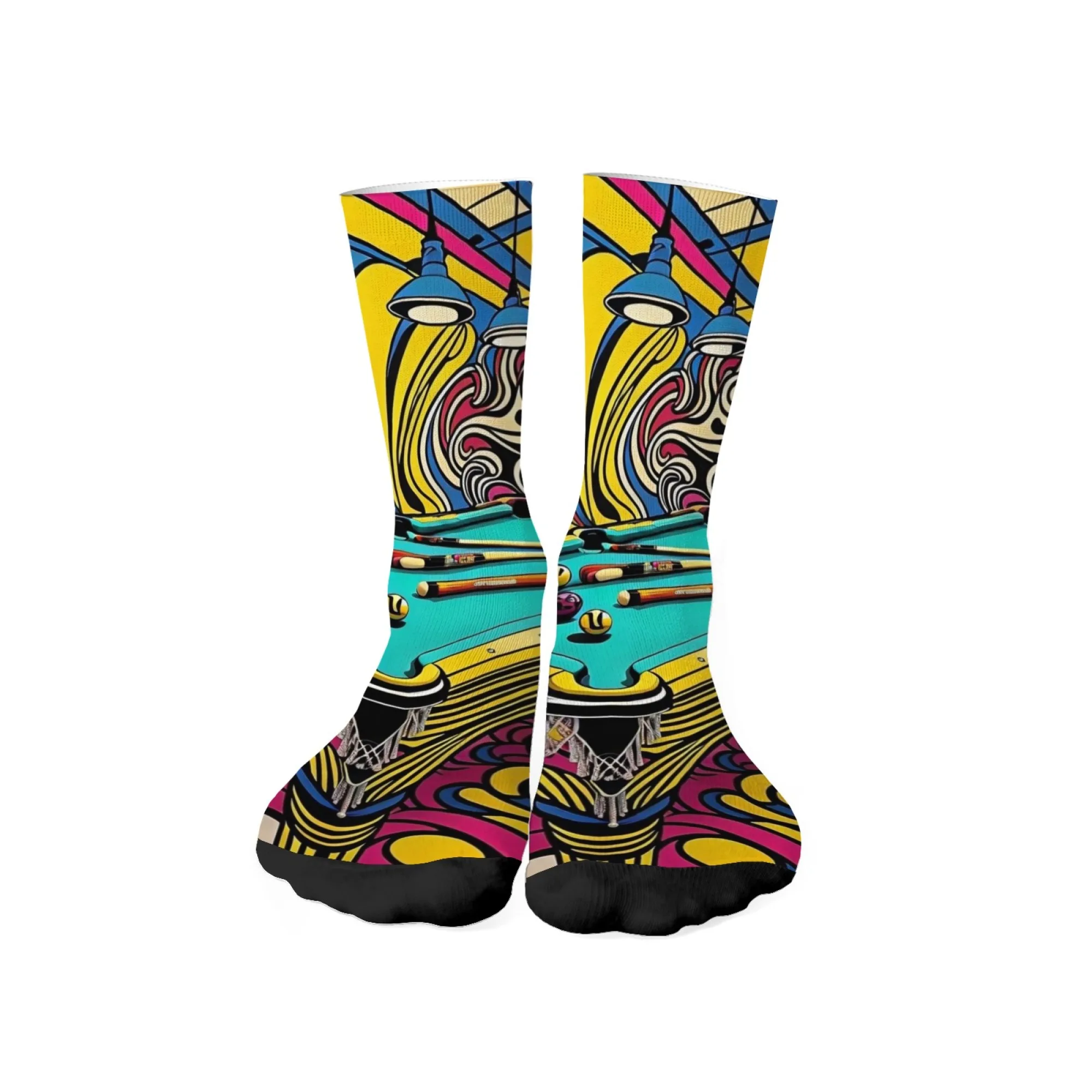 

Новые носки для бильярдного стола в стиле ретро, мужские теплые и удобные носки для скейтборда, забавные носки Happy Crew, спортивные аксессуары