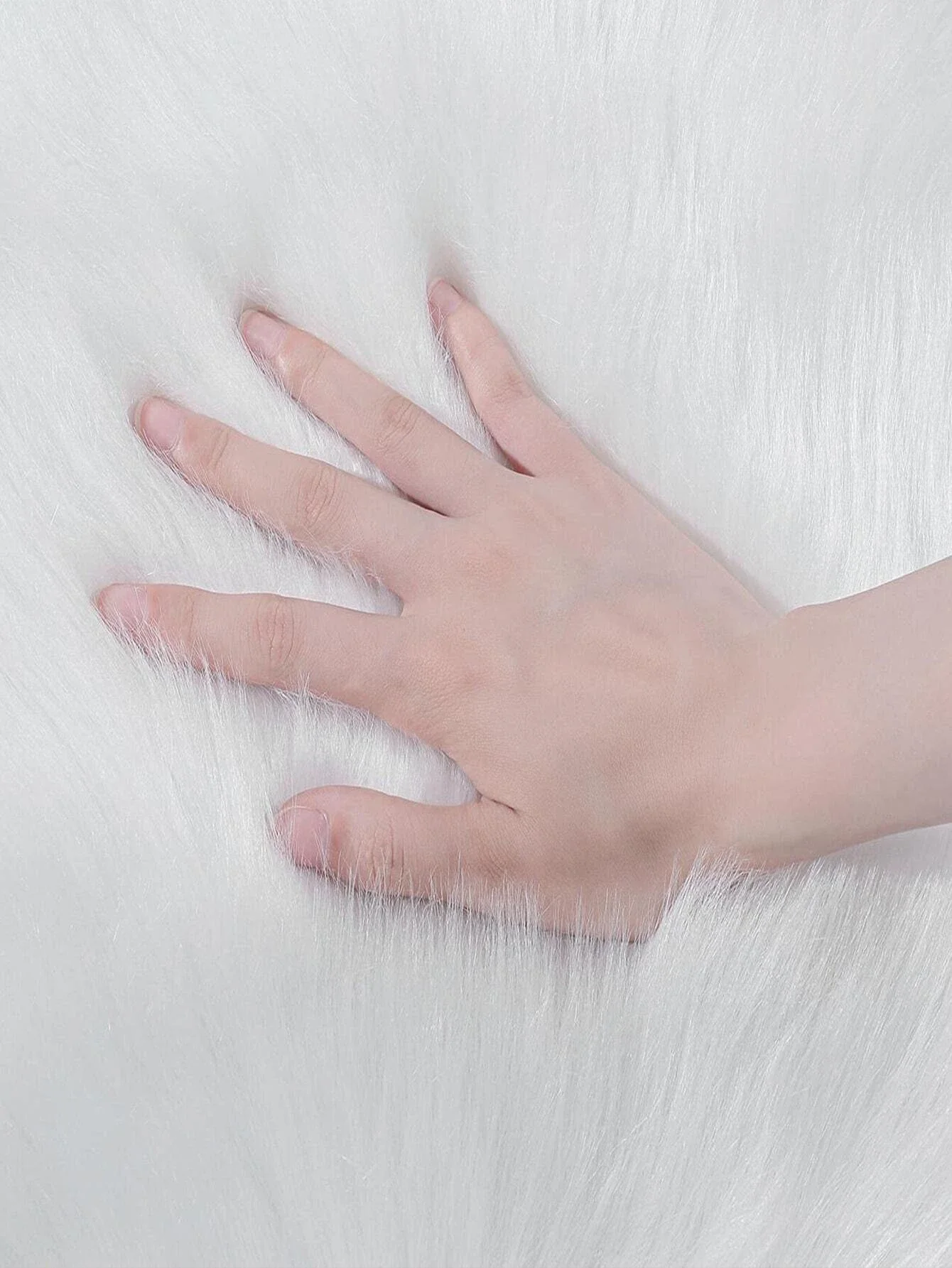 Solid Fluffy Rug, White Plush Warm Floor Mat For Living Room, Bedroom ,Room Decor