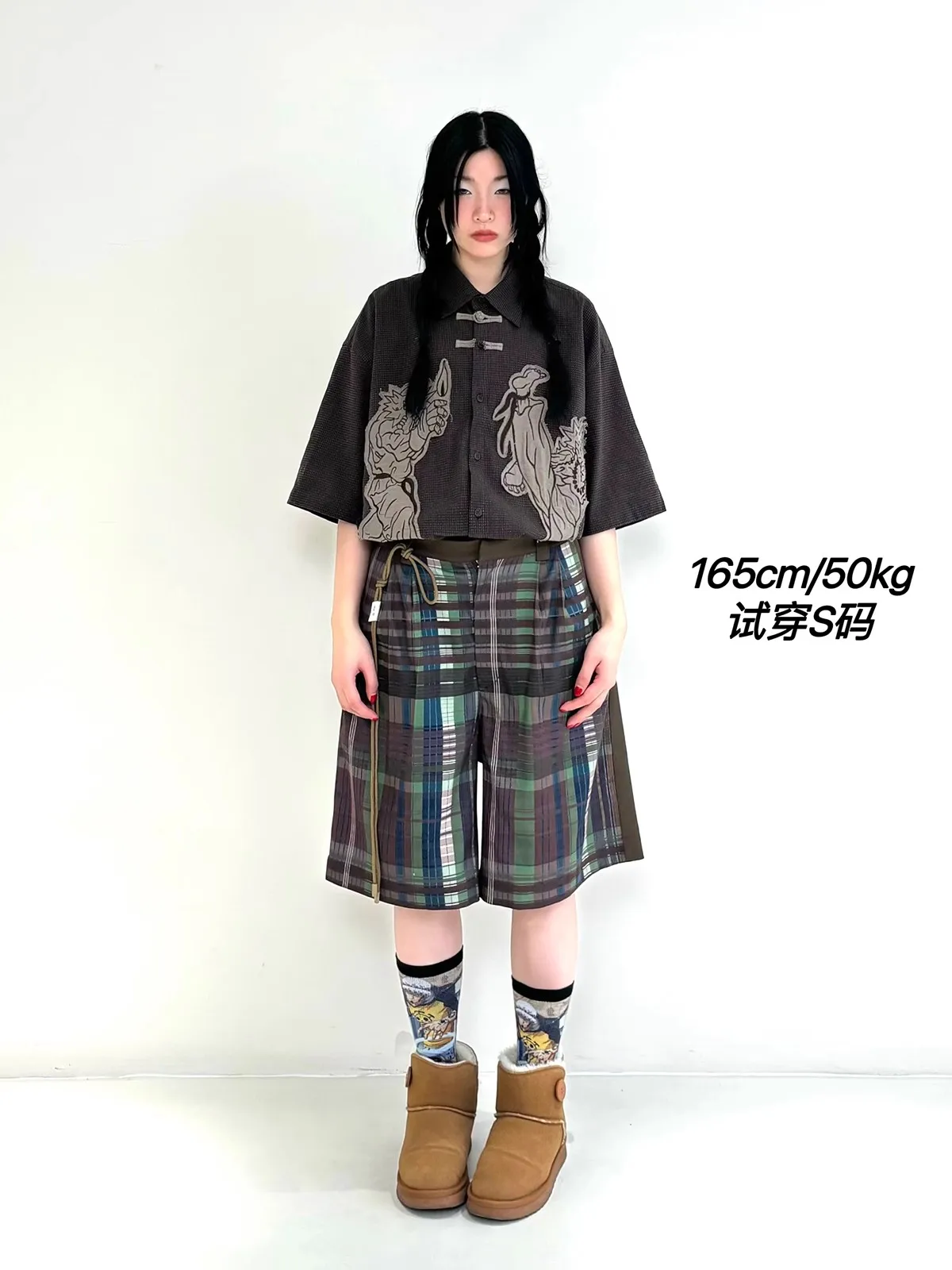 Mauroicardi Primavera Estate Allentato Casual Morbido Pantaloncini scozzesi colorati per uomo Pantaloni corti dritti da uomo Abiti firmati di lusso 2025