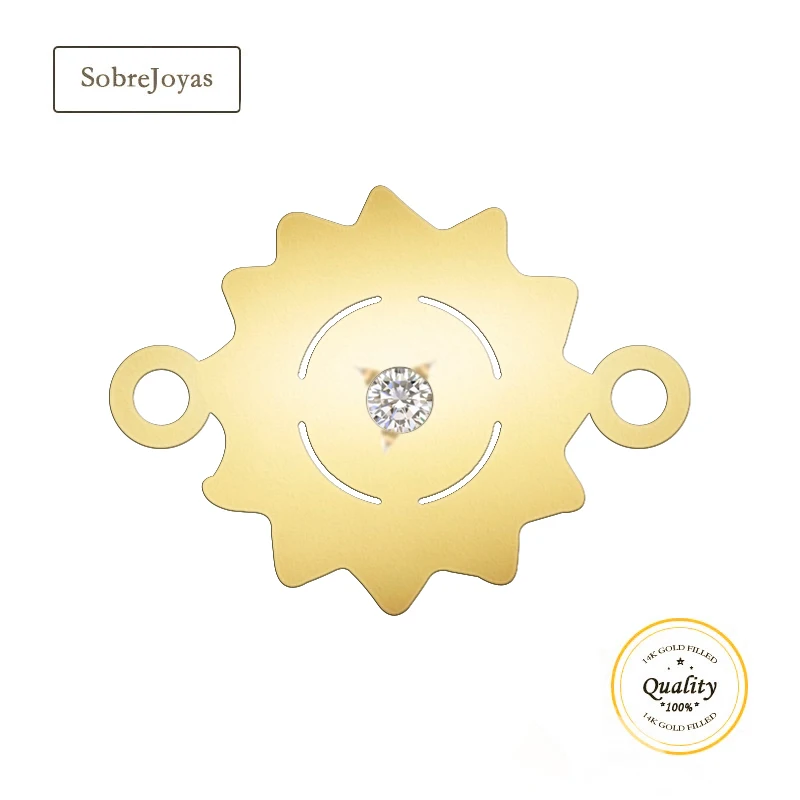 

Sun Charm 14K Gold Filled Sun Zircon Charm Jewelry CZ Pendant for DIY Necklace Making Jewelry Tarnish Resistant Jewelry Findings