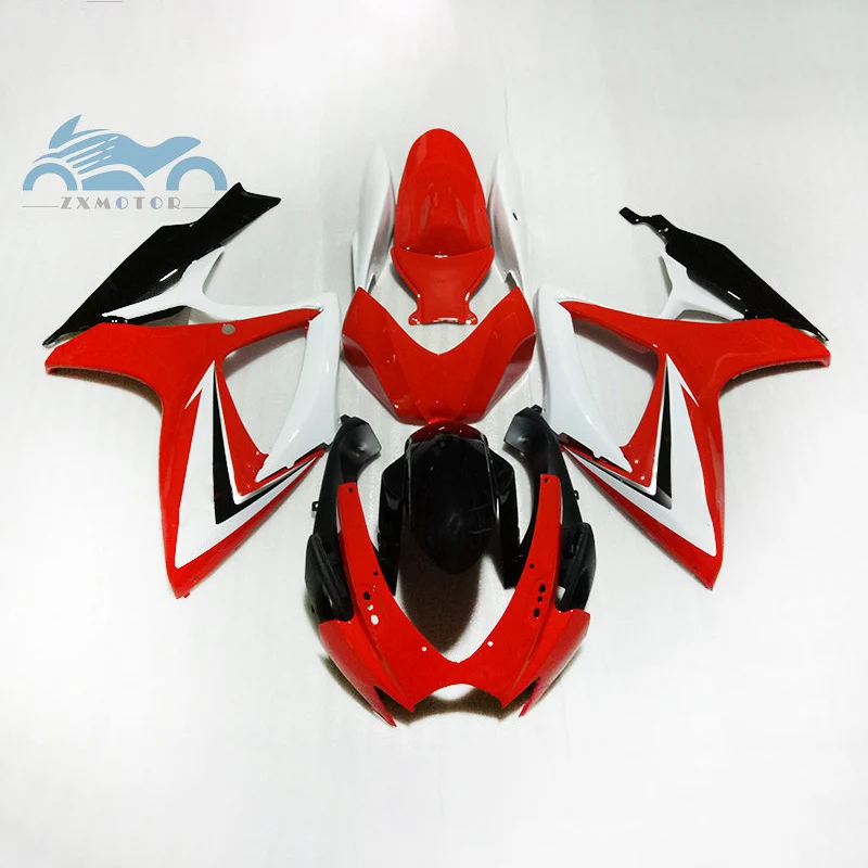 

Custom Injection Fairing set for SUZUKI 06 07 K6 GSXR600 R750 racing fairings kit GSXR750 2006 2007 GSX R600 red white bodyworks