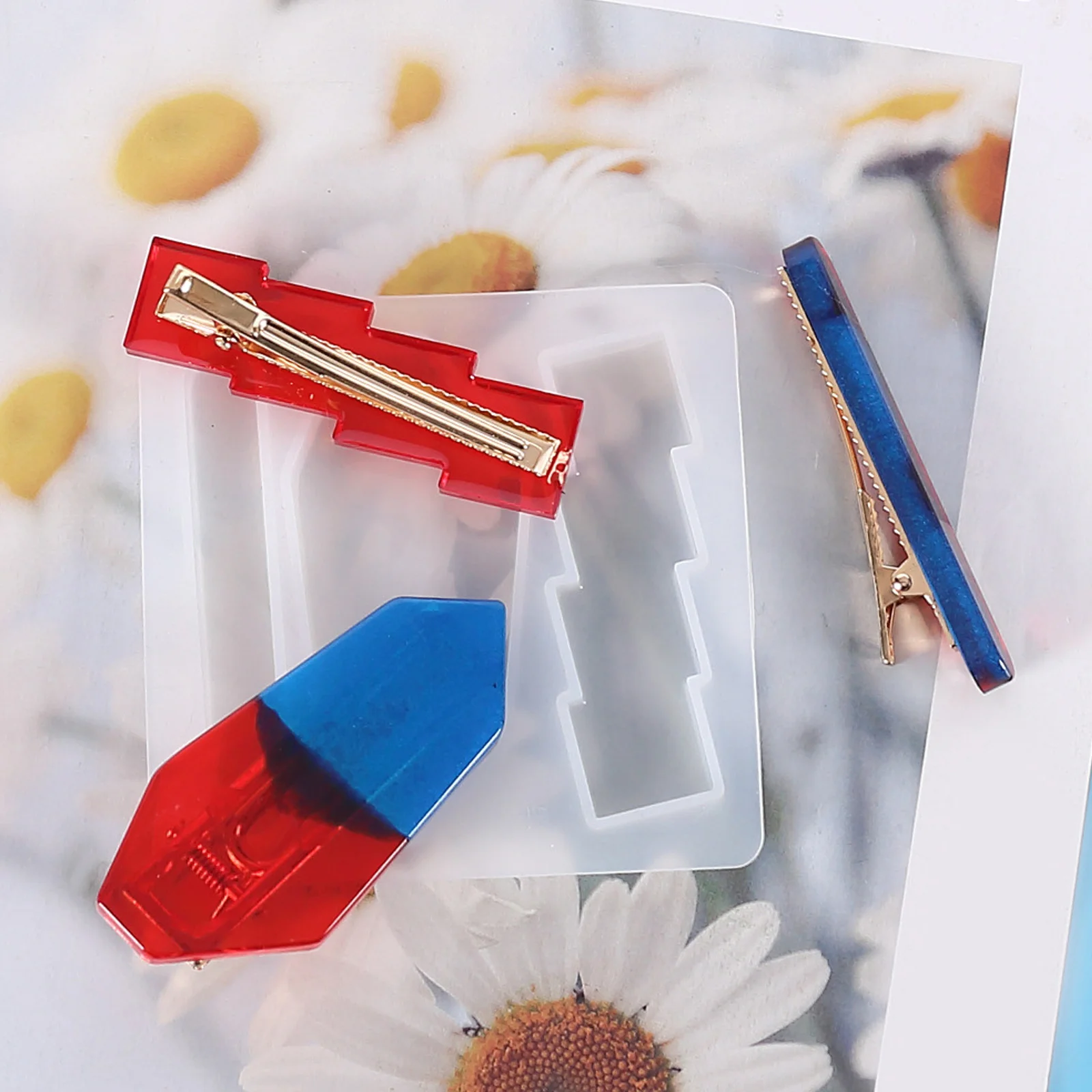

Hairpin Mold Silicone Mould for DIY Jewelry Making Creative Crystal Epoxy Casting Simple Hair Clips Mold Non Sticky Reusable
