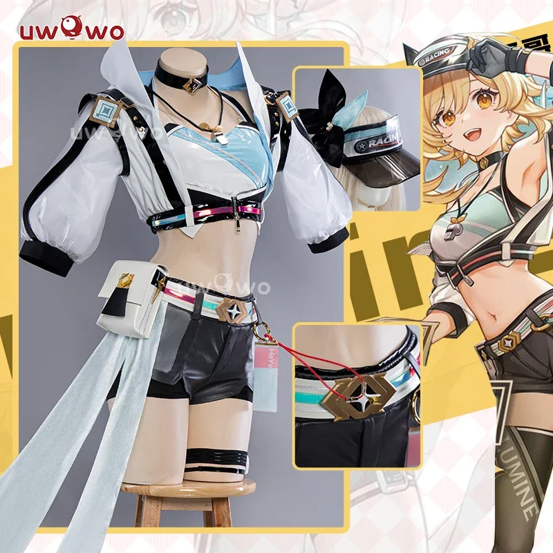 IN STOCK UWOWO  Genshin Impact Fanart Racing Lumine Traveler Casual Outfit Cosplay Costume Halloween Costumes