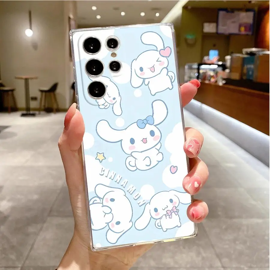 Funda Sanrio Cinnamoroll Hello Kitty para Samsung Galaxy S22 S21 S24 FE S23 S10 Plus S25 Ultra S20 Note 10 20 funda Ultra suave