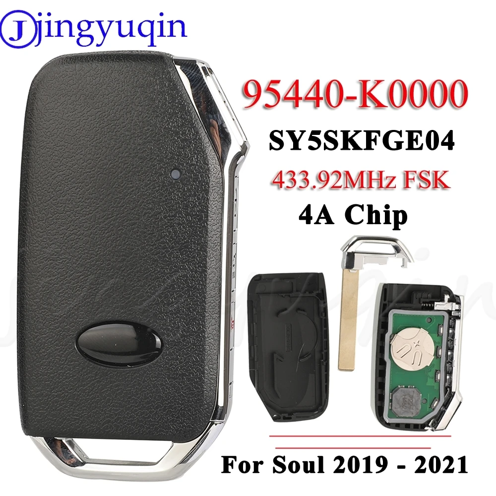 jingyuqin 4BTN 95440-K0000 Smart Remote Car Key For KIA Soul 2019 2020 2021 433.92MHz HITAG AES 4A Chip SY5FKFGE04 Fob Control