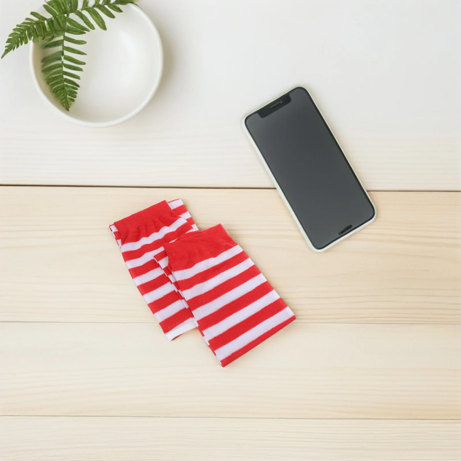 

Christmas Stockings Women Striped Socks over the Knee Red White Thigh High Fashionable Breathable