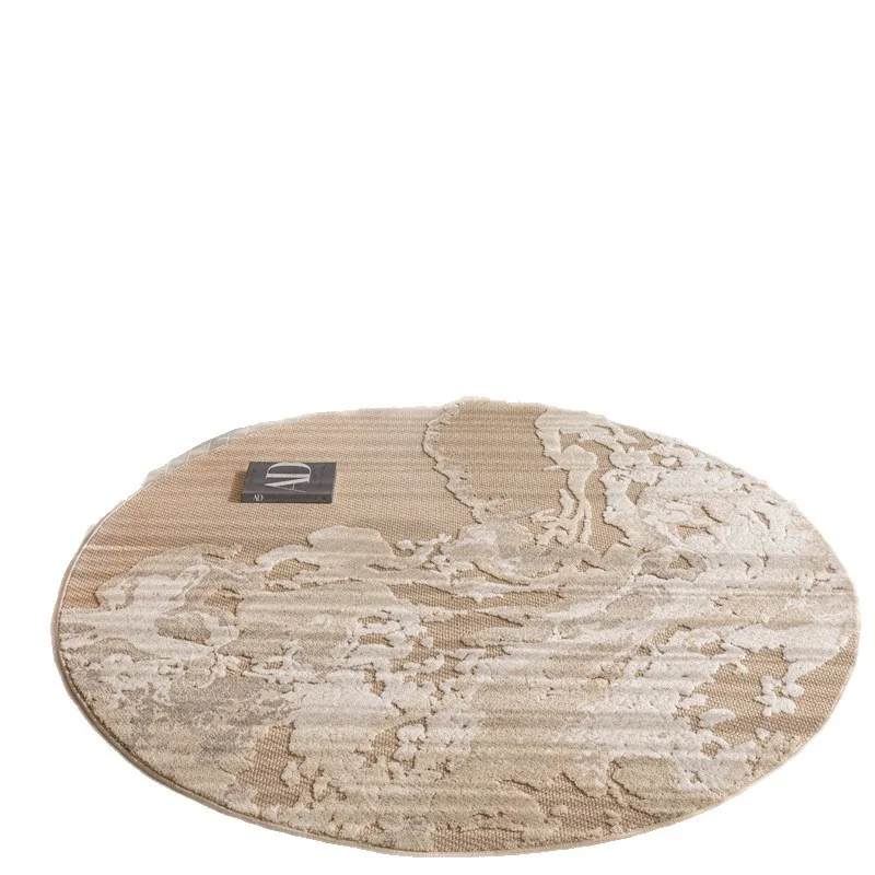 Log wind round carpet living room sofa coffee table blanket premium wabi sabi easy care bedside blanket chair non-slip floor mat 5