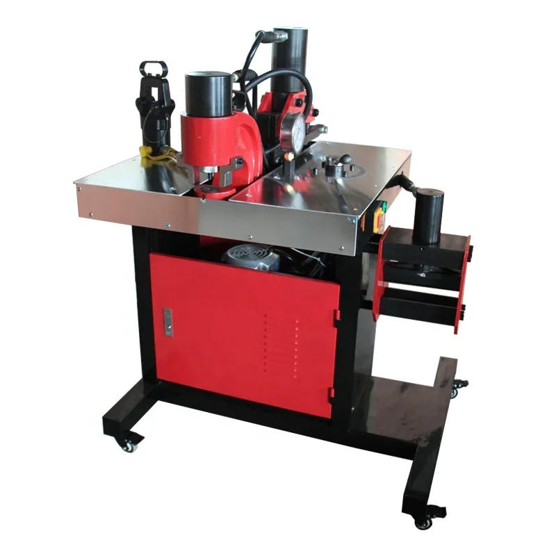 

DHY-200 Multifunction Hydraulic Portable Electric power brass sheet copper busbar bending cutting punching processing machine