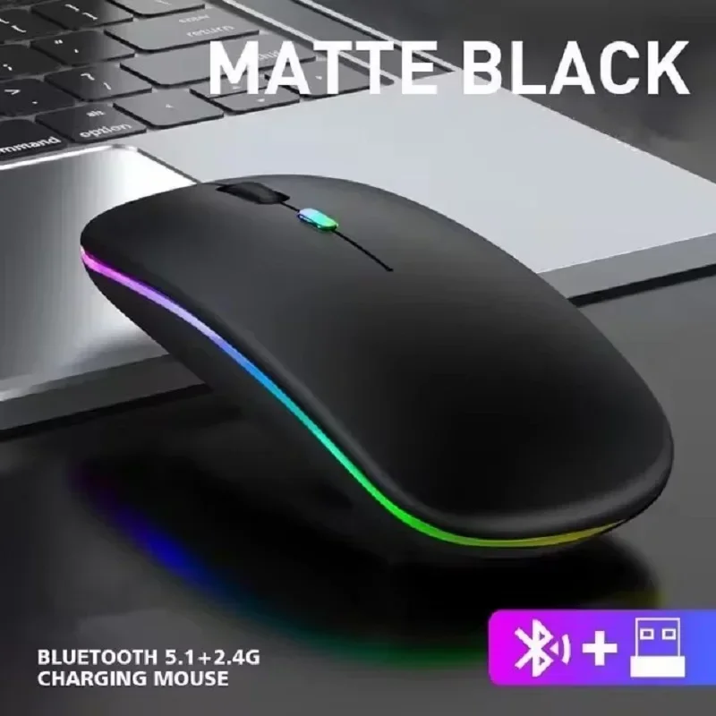 

YP 2.4GHz USB Charging Wireless Mouse Bluetooth ，Portable Gaming Mouse Two Bluetooth signals are optiona