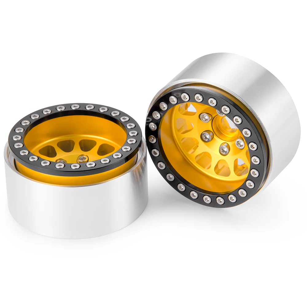 AXSPEED 1.9 Beadlock Wheels Rims Deep Dish Negative Offset 10mm Wheel Hub for 1/10 SCX10 TRX4 TRX6 D90 VS4-10 Gen8 MST Parts