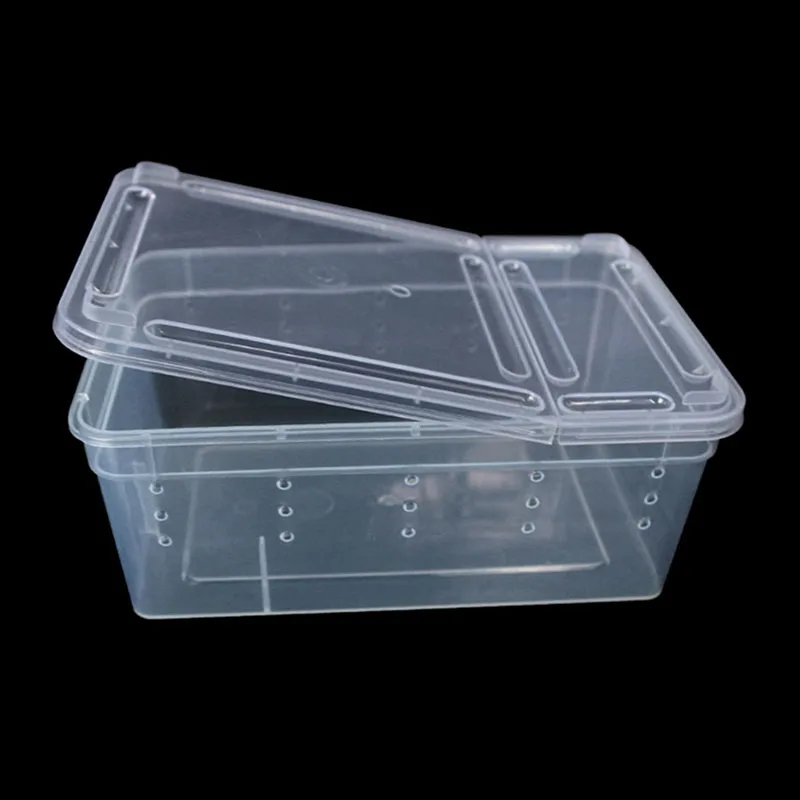 Reptiles Feeder Box Transparent Reptiles Cage Hatching Container for Spider Lizard for Frog Cricket for Turtle Crab Snak