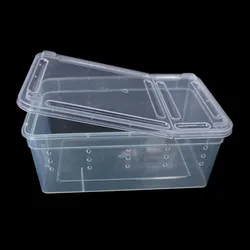 Reptiles Feeder Box Transparent Reptiles Cage Hatching Container for Spider Lizard for Frog Cricket for Turtle Crab Snak