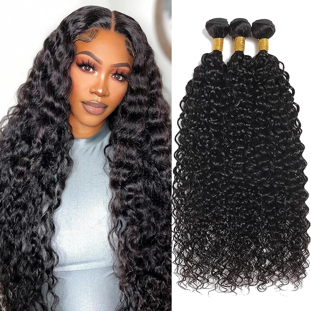 Indian Remy Cabelo Humano Weave Extensões, 100% não transformados, Deep Wave Cabelo Pacotes, Cabelo humano, encaracolado Pacote Ofertas, 12A