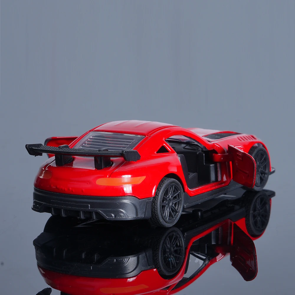 1:43 Modello di auto sportiva in lega rossa, le porte possono aprire, dettagli squisiti di testa, ruote, ecc., amante della collezione di modelli di auto giocattolo/chri