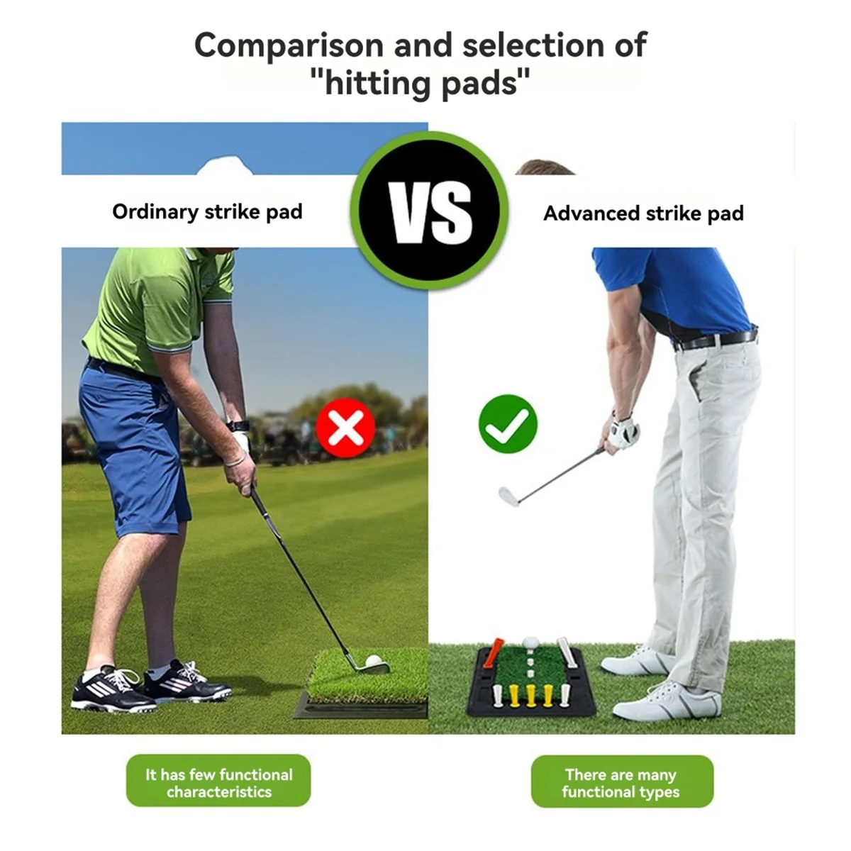 【2025{Electronics】{Golf Hitting Mat Home Office Outdoor Mini Training Practice Rubber Pad Equipment for Swing Chipping Putting