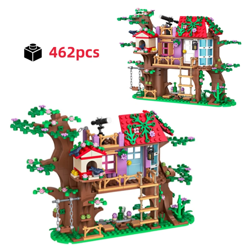 462 pezzi uccello albero casa blocchi di costruzione modello desktop creativo architettura 3D stile MOC giocattolo educativo ragazze adulti regalo