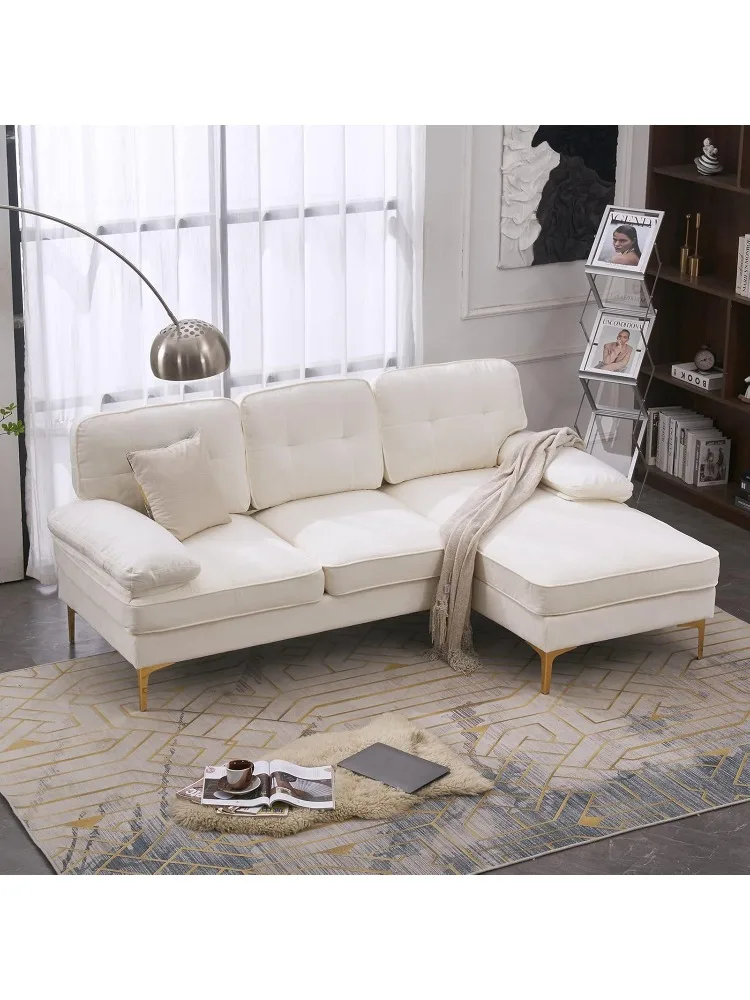 

Sectional Sofa 83" L-Shape Sofa Couch 3-Seat Couch with Chaise ChenilleFabric Upholstered for Living Room, Apartment,