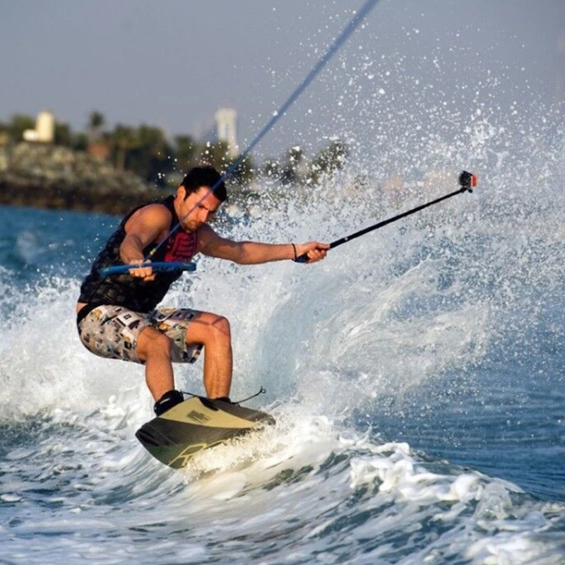 Q5WA 확장 가능한 카메라 셀카로드 안티 슬립 핸들 모험 사진 액세서리