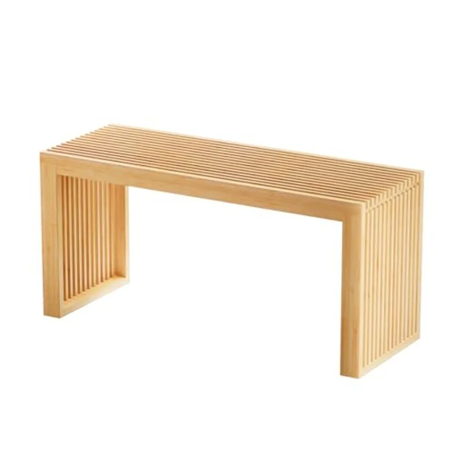 

Bamboo Dining Bench, 35 inch Farmhouse Decor Indoor Kitchen Table Bench, Entryway Shoe Rack Bench, Outdoor Bench, Solid Bamboo