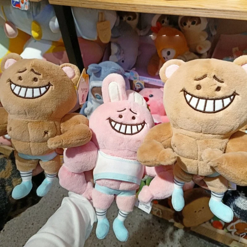 

Плюшевая игрушка Potdemiel Muscle Rabbit, розовая, мягкая, милая, улыбающаяся, плюшевая кукла-кролик, компаньон для спальни, подарок на день рождения для девочек и мальчиков