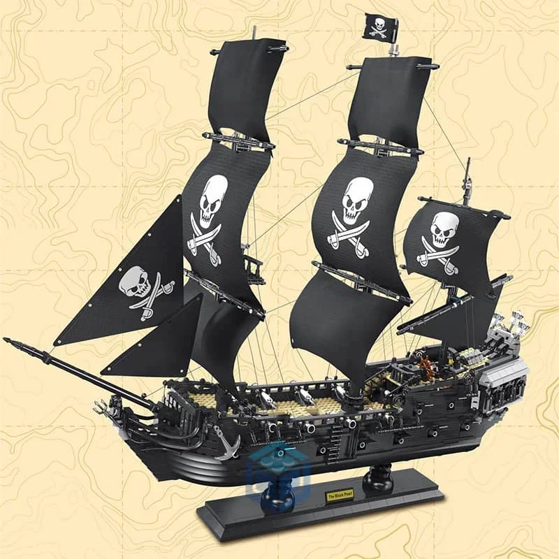 Movie Pirates Ship MOC 6001 The Caribbean Black Pearl Sailboat Pirate Ship Model 3423PCS Building Blocks Brick Puzzle Toys Gift