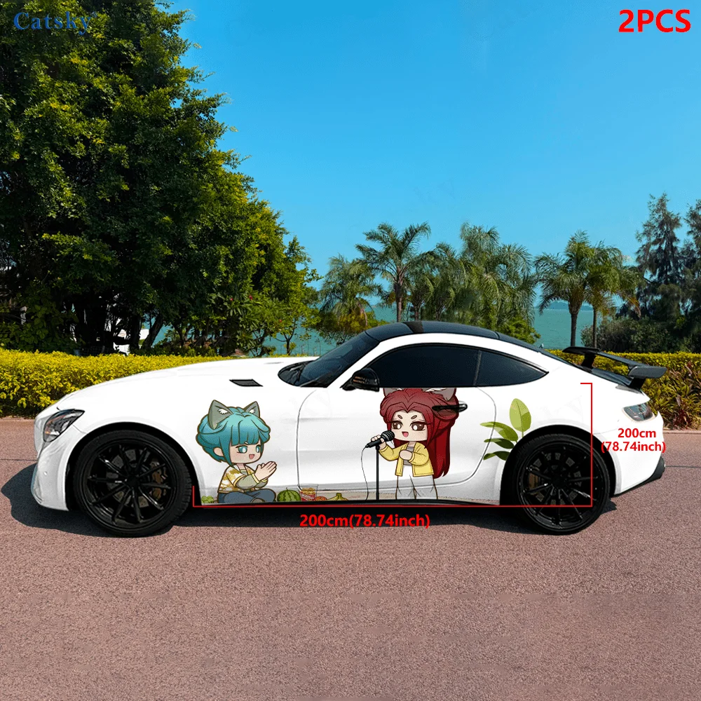 

Наклейки на автомобиль «Котячий демон и его сестра», самоклеящиеся, из водонепроницаемого и устойчивого к царапинам ПВХ, аксессуар для автомобиля, подарок