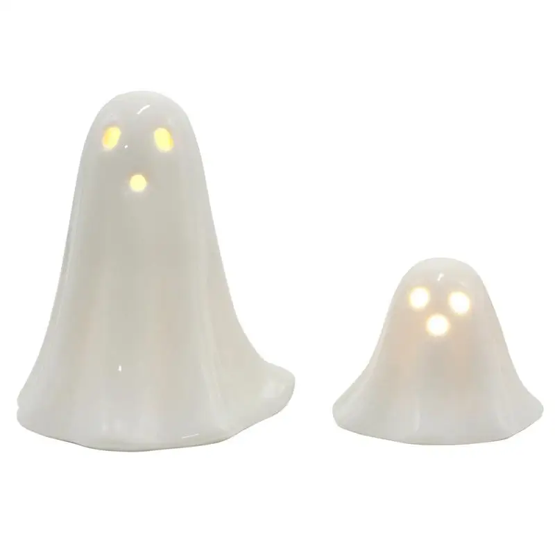 

Ghost Night Light Ceramic LED Ghost Lights Halloween Decorations Ghost Shape Night Lights Battery Operated Lamp For Halloween