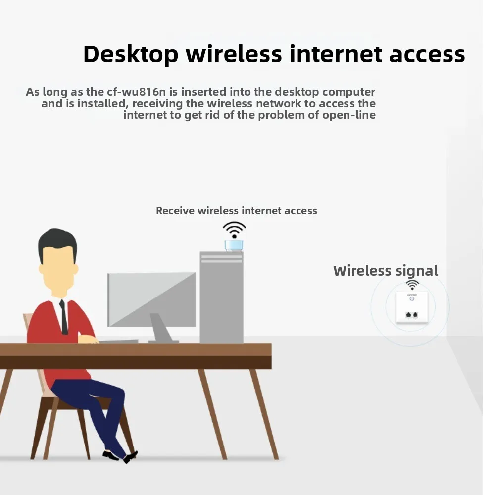 CF-WU816N Mini USB WiFi Adapter 150Mbps 2.4G USB Network Card Driver Free Transmission Wireless WiFi Receiver PC/Laptop