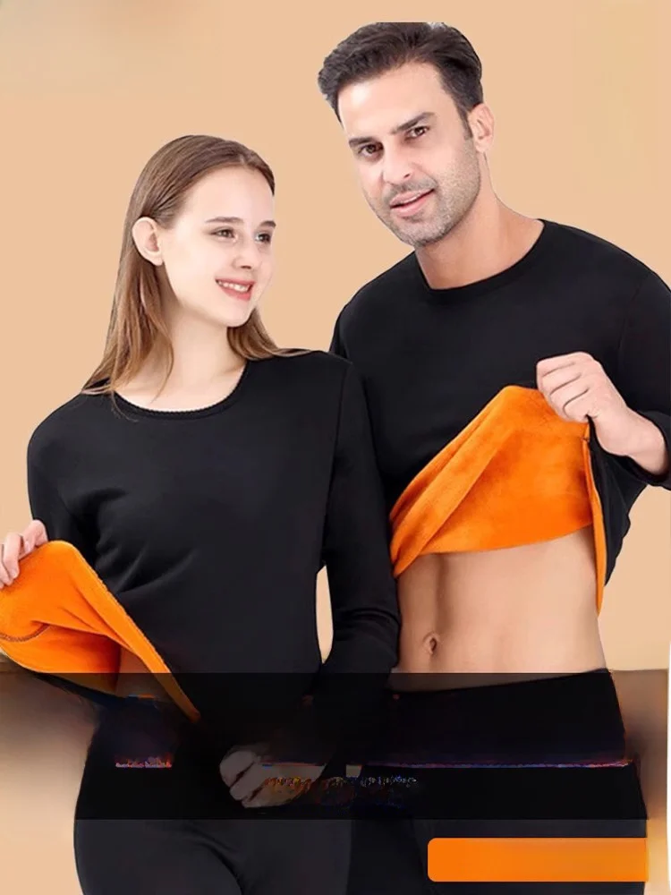 

Теплый комплект нижнего белья Thiened Gold Fce для пар, осенне-зимняя термоодежда, длинные круглые двухслойные брюки Sve Ne