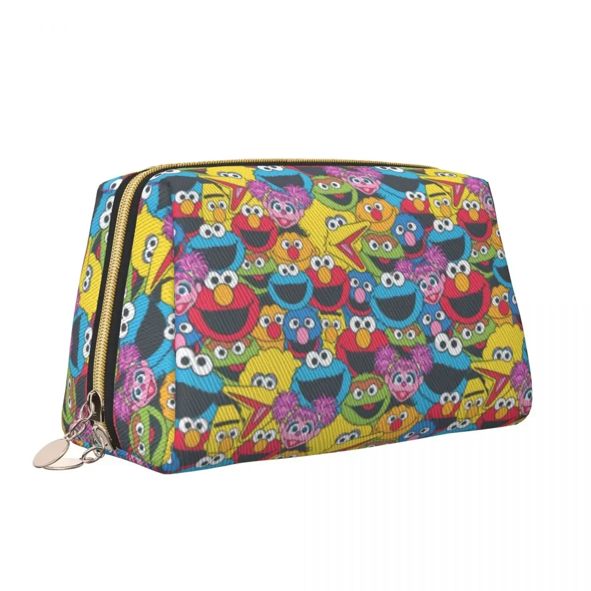 Cute Sesames Street Cookie Monster Travel Toiletry Bag Women Happy Elmo Cosmetic Makeup Organizer Beauty Storage Dopp Kit