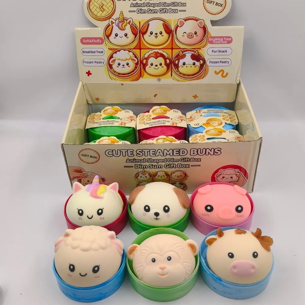 Desk Soft Bun Squishy Stretchy Slow Rising Dumpling Fidget Cartoon Slow Rebound Reduce Pressure Ball Desk Ornament