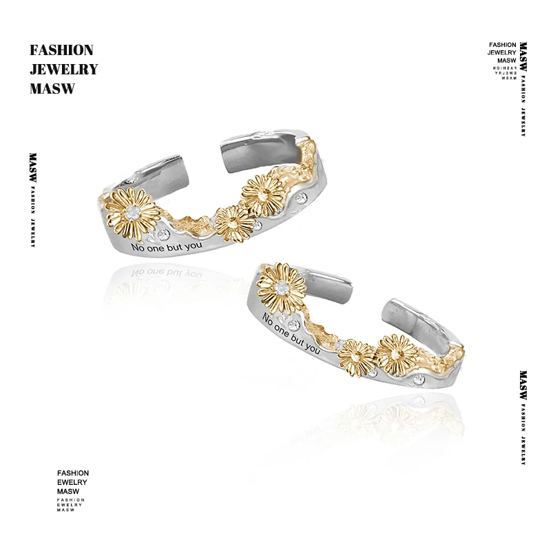 

MASW Original Design Delicate Temperament Flower Ring For Women Party Gifts Fashion Jewelry Hot Selling Fine Accessories