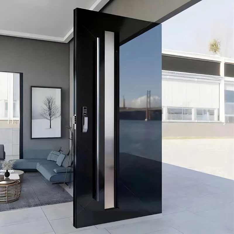 Cast Arrival Custom House Exterior Entrance Security Front Door Forged Aluminum Security Front Pivot Entrance Door