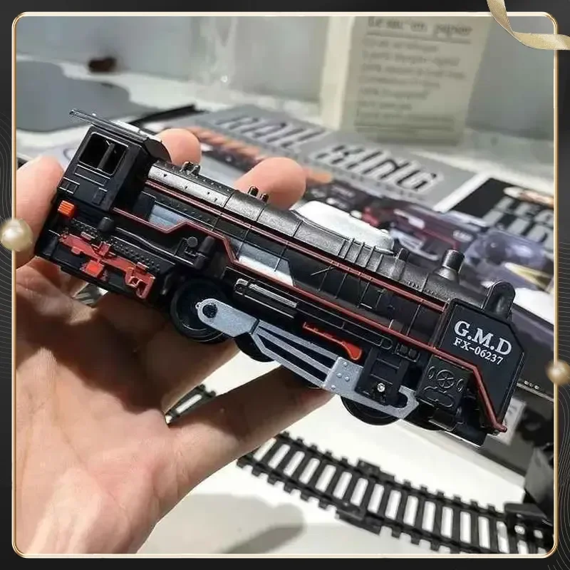 Zestaw kolejek elektrycznych z symulacją świateł pociągu, model kolejki szybkiej, zabawka dla chłopców i dziewczynek w wieku od 3 do 6 lat, rok 2025.