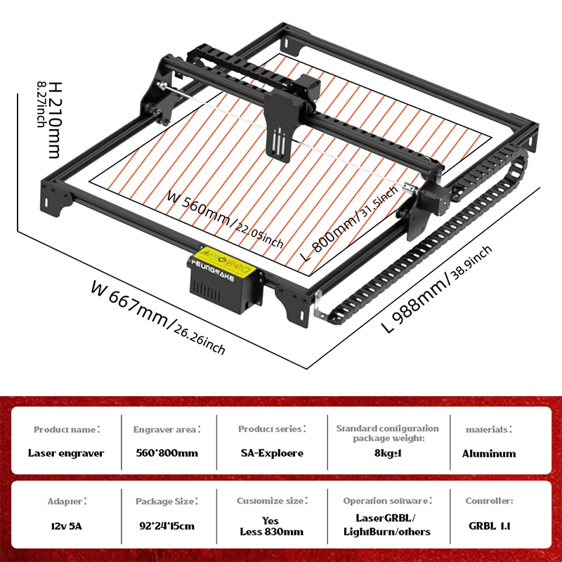 Laser Cutter And Engraver Frame Kit 560*800Mm Grbl Controller Diy Laser Engraving Machine Frame Only Logo Marking