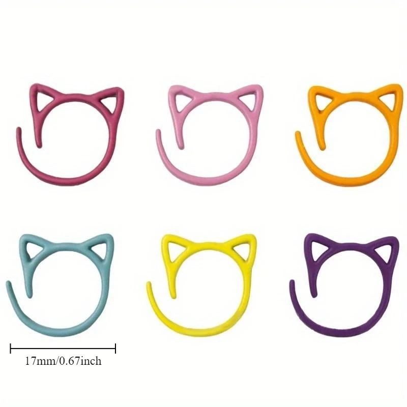 24/48 قطعة القط الأذن المعادن غرزة ماركر إبرة كروشيه قفل ماركر حلقة إبرة كروشيه قفل غرزة ماركر لأدوات الحياكة #2