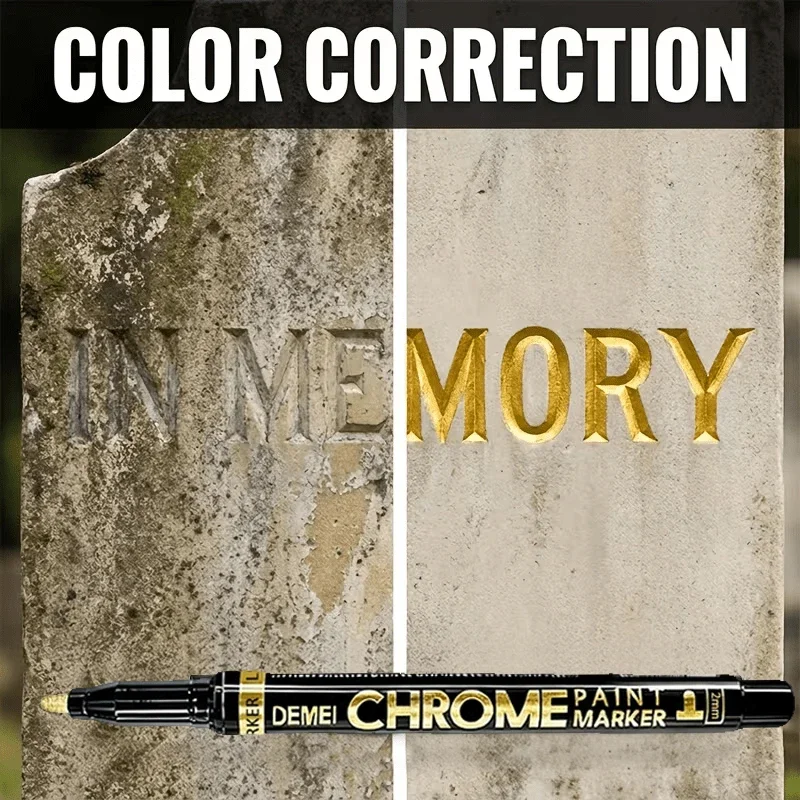 

Golden Monument Repair Pen | Restores faded or blurred inscriptions to clarity, sun-resistant and colorfast WTA25-fro