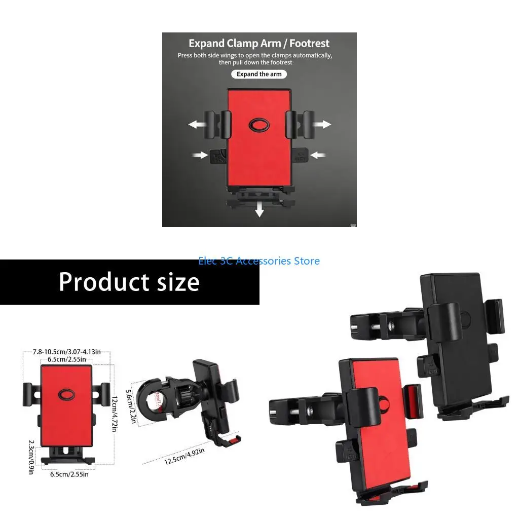 Y51A A Pillar Grab Handle Phone Mount, Shockproof Rotatable Universal Phone Clip for Car, Truck, Pickup, Fit for 4.5-7.2Inch