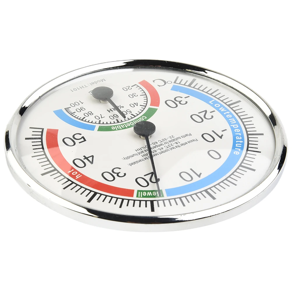 Mini Round Pointer -30-50 ° Temperature Meter 20%-100% Hygrometer Analog Thermometer Monitor For Outdoor Garden Indoor Office