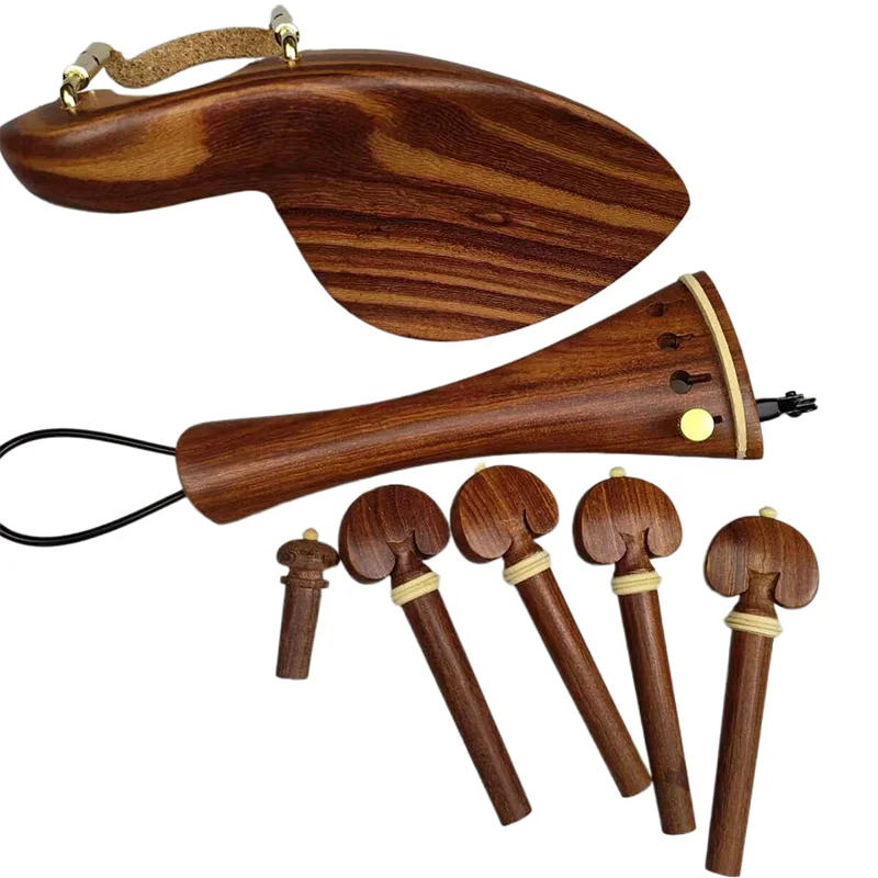 Rosewood-Cauda Gut Finetuner, Pegs, Tailpiece Endpin, Chinrest com braçadeira, Peças Rosewood, Acessórios, Finetuner