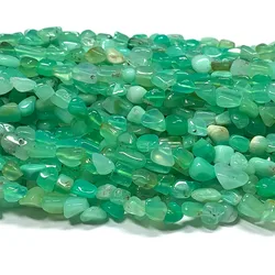 Veemake Natural Chrysoprase Nugget Free Form Fillet Irregular Pebble Loose Beads Gemstone Jewelry Necklaces Bracelets 08412