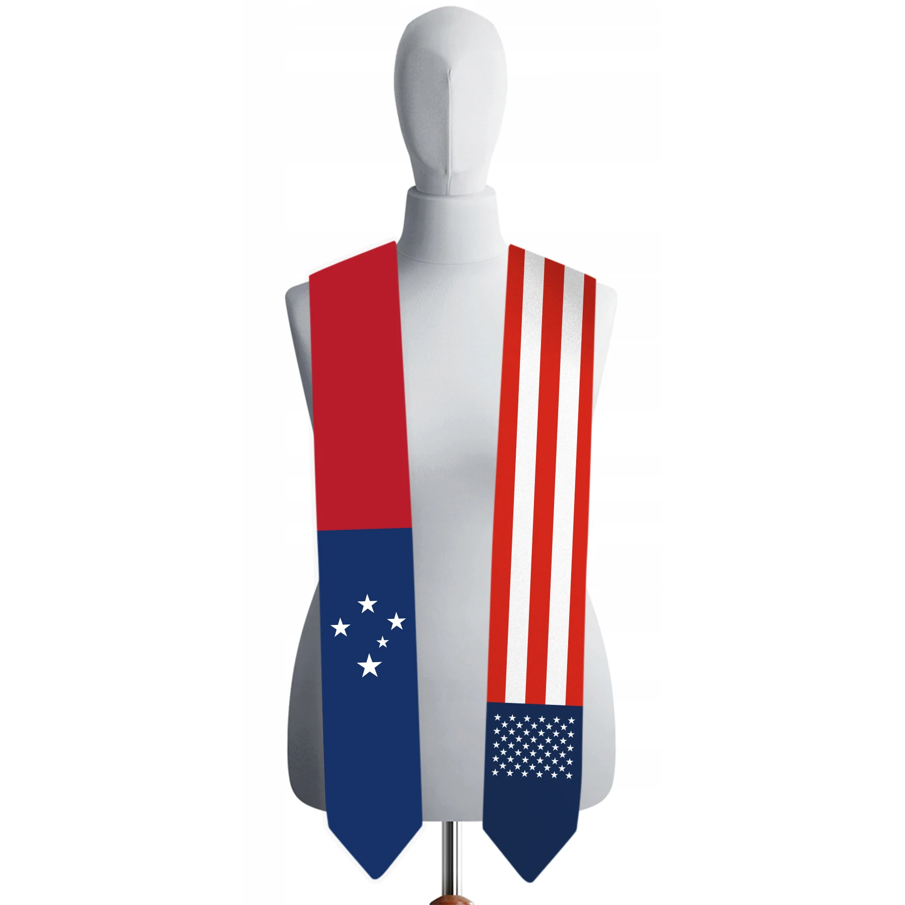 

13x180cm USA And Samoa Flag Graduation Sash Bachelor Gown Accessory Graduation Sash Scarf
