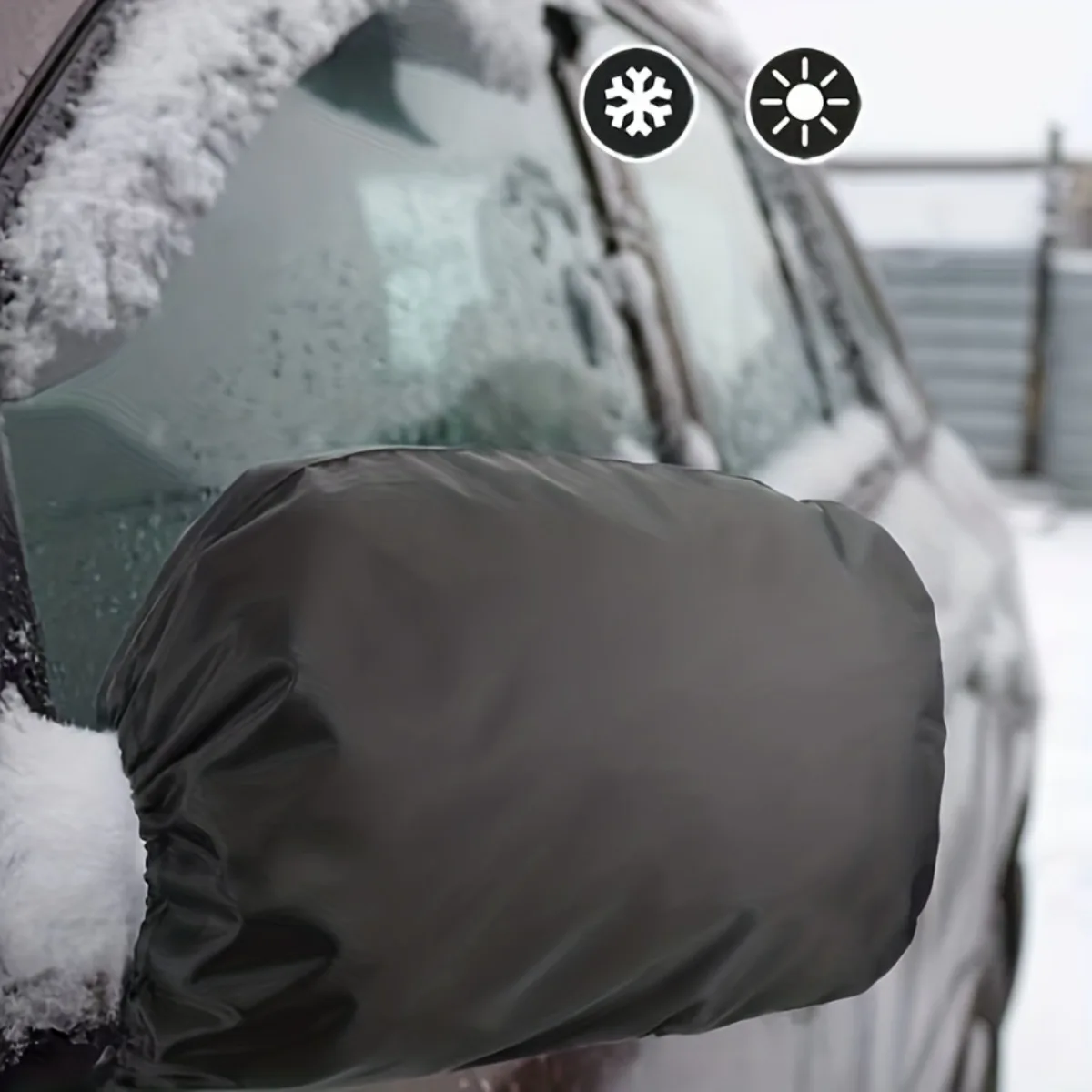 2 Stück Auto-Rückspiegel-Schneeschutzabdeckungen mit verstellbarem Riemen, universelle Passform, geeignet für SUVs, Minivans, Limousinen, LKWs, Winterzubehör