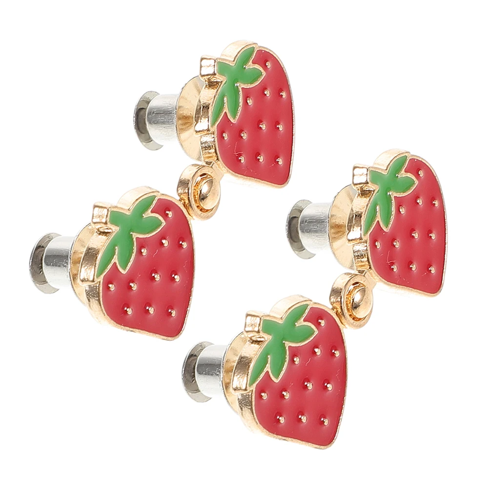 

2Pcs Strawberry Cincher Clip Jeans Tightener Button Adjustable Waist Clip Fits Stylish Design Fashion Accessories