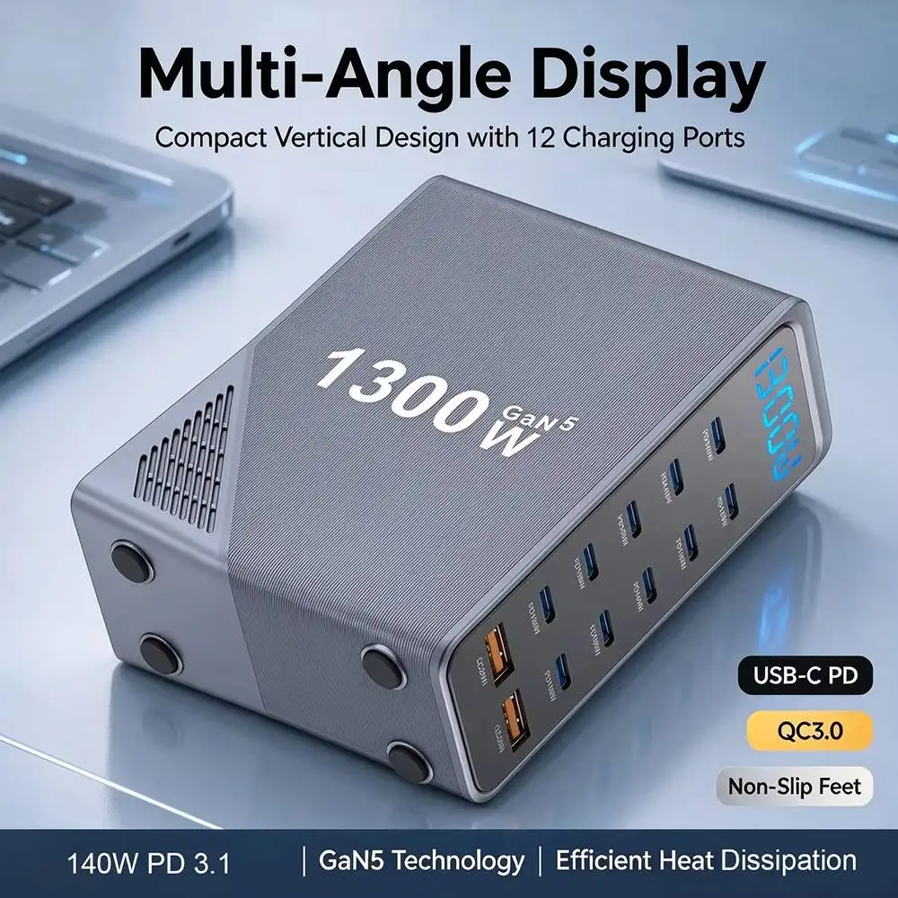 chargeur-de-bureau-gan5-1300w-station-de-charge-rapide-12-ports-10c2a-pd140w-avec-affichage-numerique-double-qc30-usb-a-et-type-c-pour-ordinateurs-portables