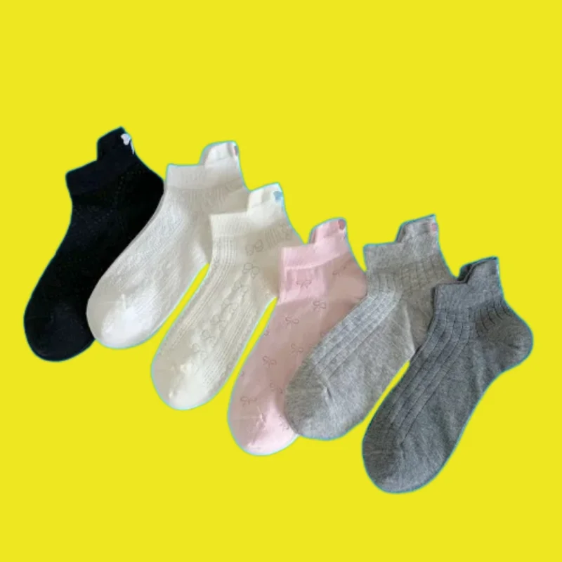 2/5 Pairs New Socks Japanese Thin Casual Sweet Boat Socks Cotton Socks Exquisite Little Butterfly Women's Summer Cotton Socks