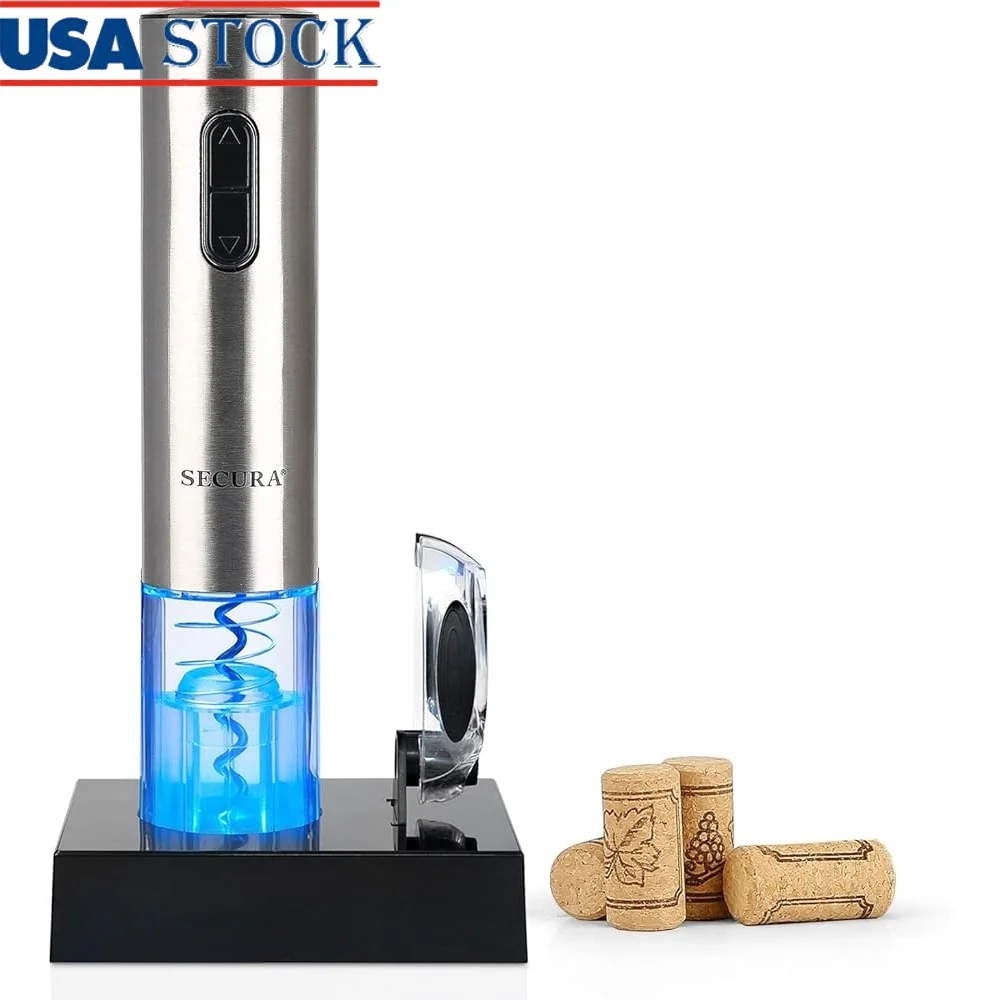 

Rechargeable Electric Wine Opener Automatic Corkscrew with Foil Cutter Stainless Steel Ideal Home Restaurant Parties