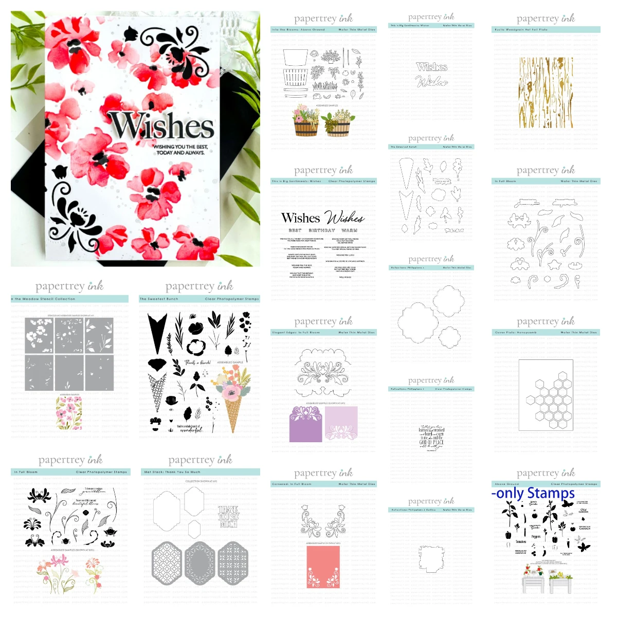 

2025 New Dies and Stamps Reflections: 4 Mini Stamps Stencils Sentiments Stamp Flower Honeycomb Die DIY Scrapbooking Diary Album