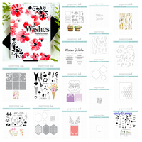 2025 New Dies and Stamps Reflections: 4 Mini Stamps Stencils Sentiments Stamp Flower Honeycomb Die DIY Scrapbooking Diary Album